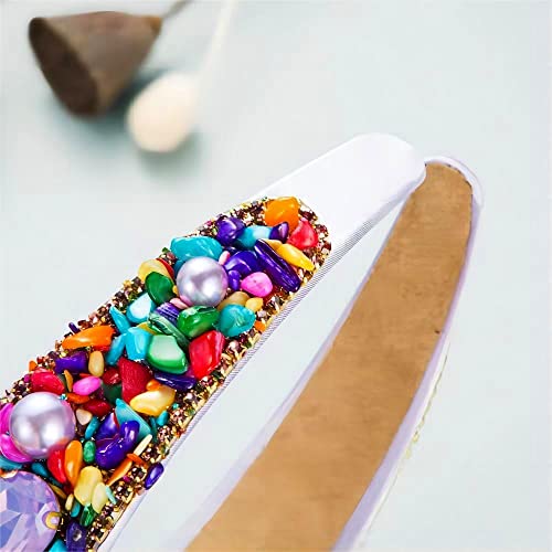 Turquoise Headbands For Women Rhinestone Decoration Green iridescent Non Slip Fashion Design Headband Party Headband Accessories Jewelry Hair Hoop Hairband For Girls