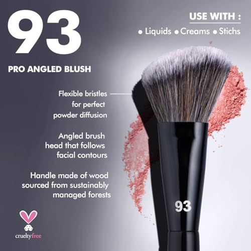 Bueart Design PRO Angled blush Makeup Brush 93 with Premium soft bristiles for Blush,Liquid,cream