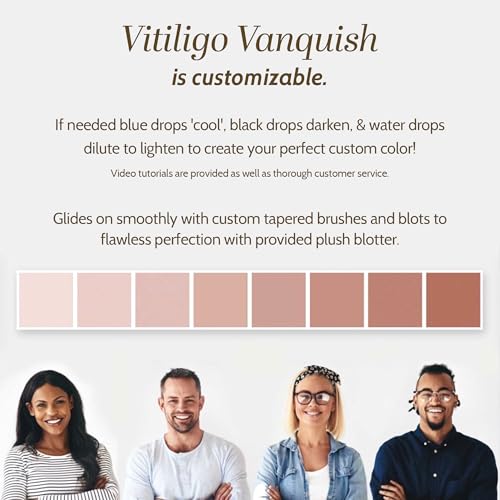 Vitiligo Vanquish Cosmetic Camouflage Kit by Fake Bake Liquid Concealer, Long Lasting Natural Color Customization Eliminates Appearance of Skin Depigmentation For Women & Men - Cover Lasts For Days