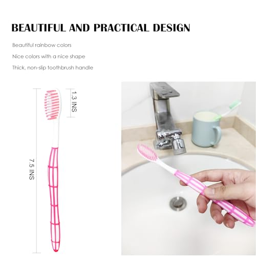 EasyHonor 36 PCS Individually Wrapped Bulk Toothbrushes, Colorful Manual Disposable Travel Toothbrush Set for Adults, Ergonomics Handle, Medium Soft Bristles, Perfect for Travel, Hotels, Donations.