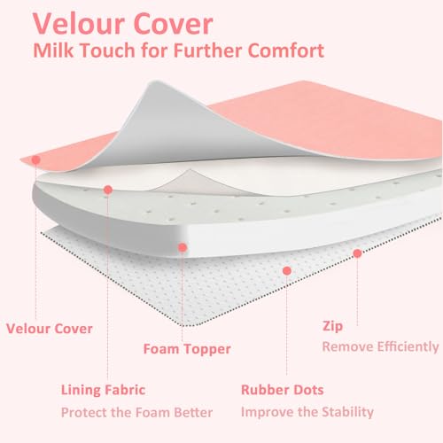 Lash Bed Foam Topper, Ergonomic Curvy Eyelash Mattress Topper for Massage Table, Beauty Salon Massage Table Padding Topper, 30D Esthetician Bed Cushion with Removable Cover (Black-60 cm)