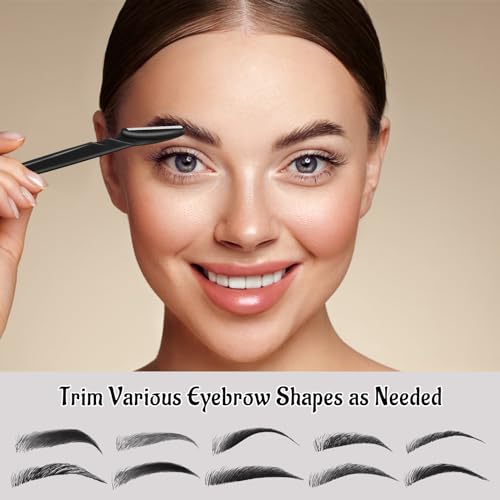 6 Pcs Black Eyebrow Razor, Face Razors Multipurpose, Facial Razors for Women Men, Eyebrow Trimmers Shaver with Protective Cover, Dermaplaning Tools for Face Body Use, Facial Hair Removal Tools