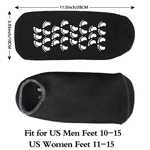 Codream Large Men's Moisturizing Gel Socks Men's Feet Care Ultimate Treatment for Dry Cracked Rough Skin on Feet Pack of 2 Pairs Black US Men 10-15
