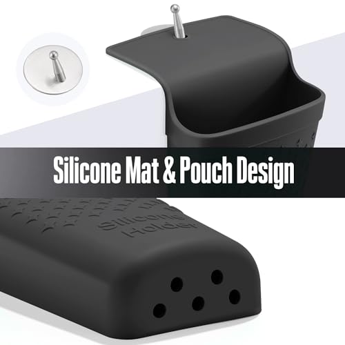 Heat Resistant Silicone Hair Iron Mat and Pouch,Portable Travel Hair Straightener Mat and Holder for Hair Styling Tools.1 Pack.(Black)