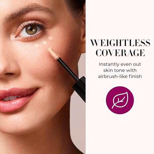 LUMINESS Under Eye Concealer for Dark Circles, ConcealAir (Neutral) - Weightless Coverage & Crease-Resistant Makeup Concealer to Even Out Skin Tones & Help Reduce Dark Spots & Blemishes - 0.25 fl oz