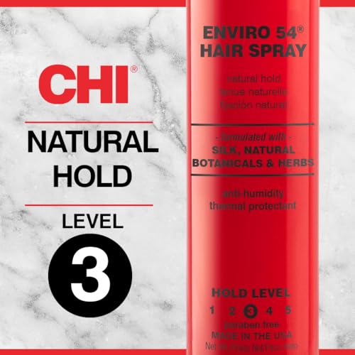 CHI Enviro 54 Hairspray, Firm Hold, Lightweight Spray to Finish & Secure Hairstyles, Sulfate & Paraben-Free, 2.6 Oz