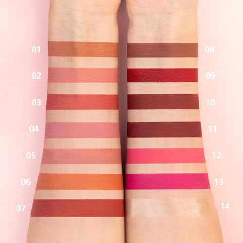 ZUK Pudaier 14Pcs Velvet Matte Lip Gloss Set, Long Lasting Non Stick Liquid Lipstick for Women Girls High Pigmented Lip Makeup Kit Mother's Day Gifts