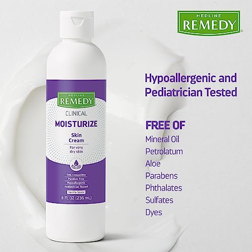 Medline Remedy Clinical Skin Cream, Nourishing Formula for Dry Skin, 8 oz., Pack of 24