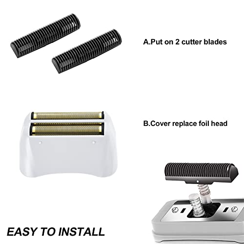 2 Packs Pro Shaver Replacement Foil and Cutters Compatible With Andis #17155 & #17150 Shaver Pro Foil (golden)