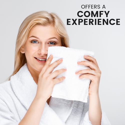 Cotton Washcloths Set - Premium Quality Face Cloths, 100% Cotton Ring Spun, Soft & Absorbent Towels for Body (50 Pack, White)