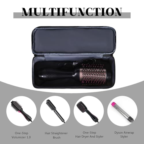 Double-Layer Travel Carrying Case Compatible with Revlon One-Step Hair Dryer Brush/Volumizer/Styler/Shark FlexStyle Attachment Portable Storage Organizer Bag Hair Tools Travel Bag