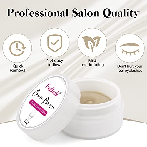 Eyelash Extension Remover 15g Cream Lash Extension Remover Professional Fast and Gentle Lash Remover for Lash Extensions Eyelash Glue for Salon by FADLASH (Tasteless)
