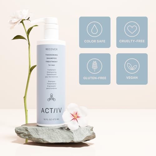 ACTIIV Recover Thickening Shampoo Treatment For Men | Supports the Appearance of Fuller, Healthier-Looking Hair, Supports Scalp Health, Plant-Based, Color-Safe, Vegan,All Hair Types