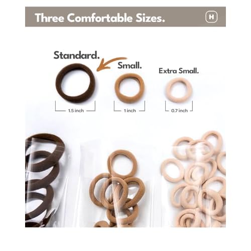 Cyndibands Seamless Hair Ties - Blonde - Gentle Hair Ties No Damage, Standard Size 1.5 Inch, Soft and Stretchy Nylon Fabric Ponytail Holders - 12 Count