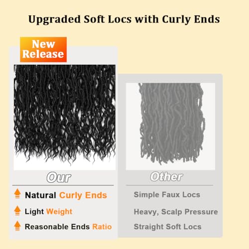 Faux Locs Crochet Hair (30 Inch) XCRUIQO Soft Locs with Curly Ends Goddess Locs Synthetic Boho Crochet Faux Locs for Women Pre Looped (8 Packs, Honey Orange)