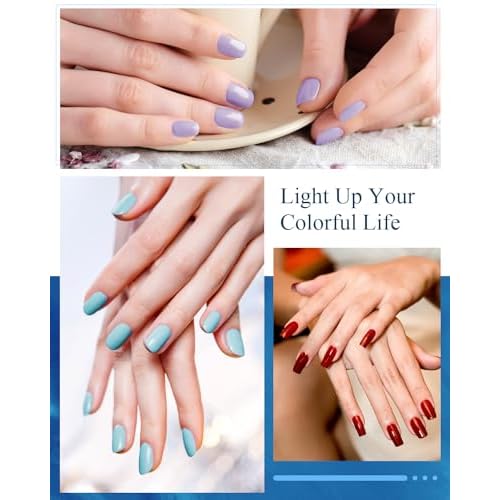 phoenixy Gel Nail Polish, 40 PCS Nail Polish Set 36 Colors UV Gel Nail Polish Set Red Green Glitter with 4 Pcs Base Matte Glossy Top Coat Nail Kit Gift for Women (PCE9007)