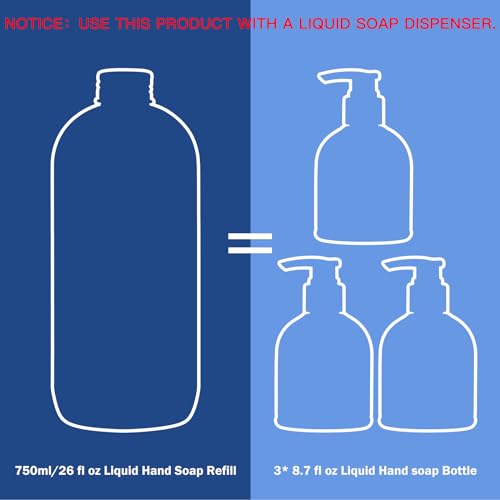 ROMIIE ZOI Liquid Hand Soap Refill, Honey & Almond, Gentle & Moisturizing Formula for Home & Kitchen, 750 ML/ 26 FL OZ