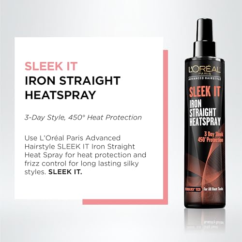 L'Or?al Paris Advanced Hairstyle Sleek It Iron Straight Heat Spray, 5.7 Ounce
