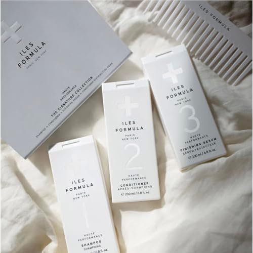 ILES FORMULA Signature Collection Deep Repair Shampoo & Conditioner w/Finishing Serum Blow Dry Cream for Dry, Damaged, Frizzy Hair - Hydrating Hair Care for Less Breakage & Healthy Hair Growth