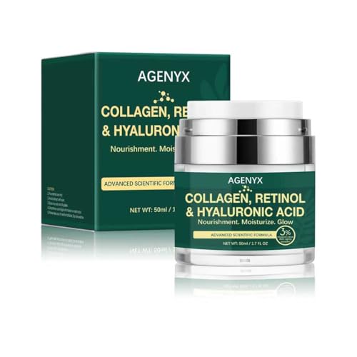 Collagen, Retinol & Hyaluronic Acid Cream ? Anti Aging Face & Neck Moisturizer for Women & Men, Day & Night Facial Cream for Wrinkles, Firming, and Hydrating Skin Care 1.7 fl.oz