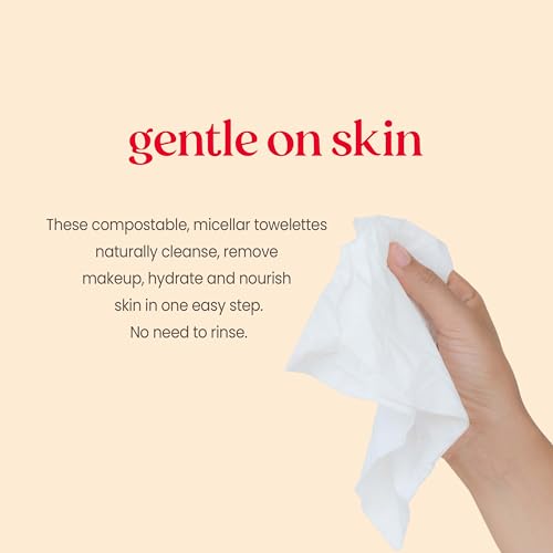 Burt¡¯s Bees Micellar Rose Water Facial Towelettes, 100% Plant Based Cloth; 99% Natural Origin; Remove Makeup, Cleanse, Hydrate; No Greasy, Oily Residue; All Skin Types (Pack May Vary)