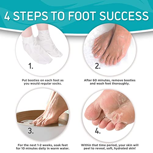 Dermora Soft Touch Exfoliating Foot Peel Mask ? Pack of 2 - For Dry, Cracked Heels, Calluses & Baby Soft Skin - Peppermint - Exfoliating Foot Peeling Mask