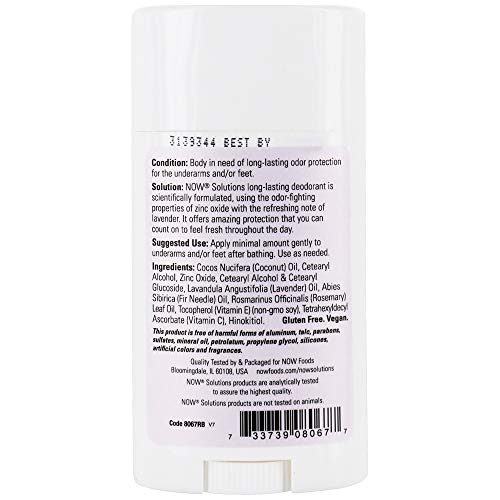 Now Foods Long Lasting Deodorant Stick - 2.2 oz 6 Pack