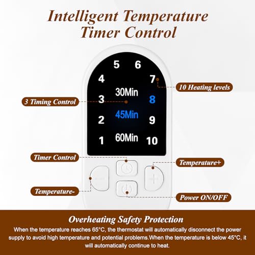 Heated Cap for Deep Conditioning: Upgraded Extra Large 10-Level Fast Heating 3 Time Settings Hair Steamer Cap for Natural Black Hair Portable Thermal Steam Cap for Home Hair Treatment - Black