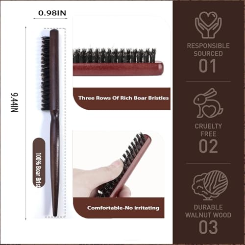 Men's Wood Hair and Beard Brush ? Soft Boar Bristles ? Massages and Exfoliates Skin and Scalp ? Ideal Men's Grooming Accessory