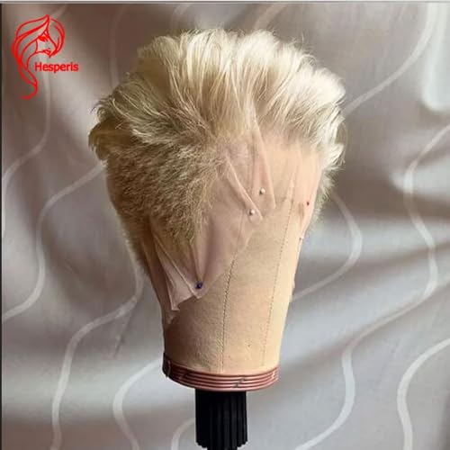 Hesperis Shaved Boy Cut 613 Blonde Human Hair Wig Brazilian Remy Men Wigs Short Cut Full Lace Human HairWigs Pre Plucked For Men