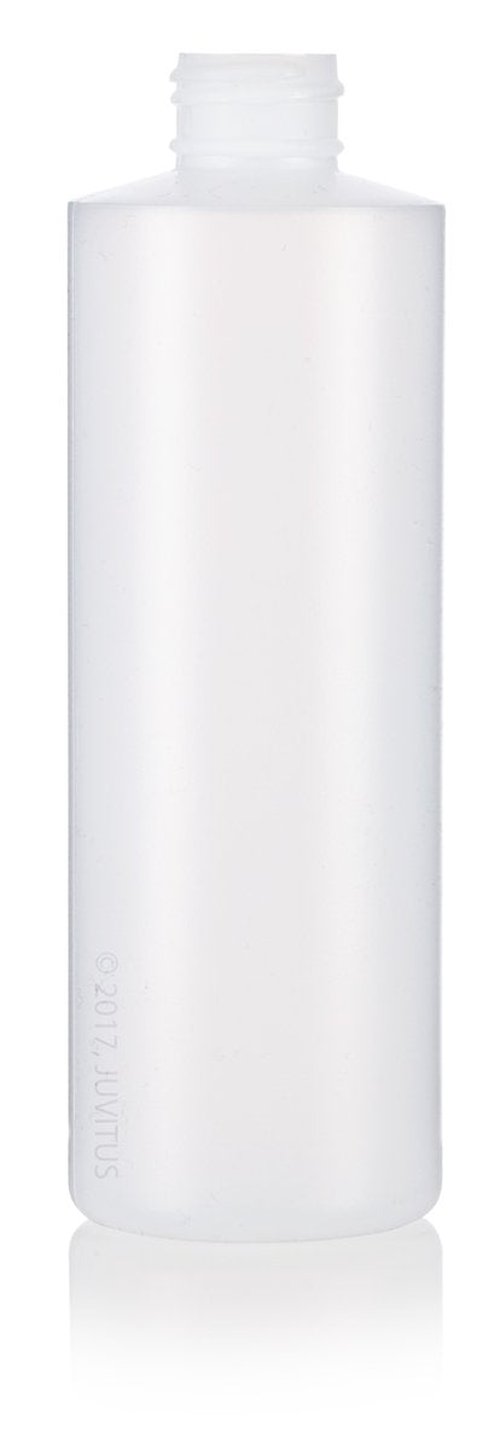 JUVITUS 8 oz / 250 ml Professional Natural Clear Refillable Plastic Squeeze Bottle with Wide Black Disc Cap Lid (12 pack)