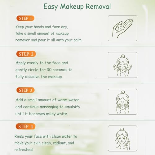 Cleansing Oil Mini Natural Makeup Remover Portable 20pcs Gentle Moisturizing Cleansing Oil for All Skin Types, Travel with (Rose)
