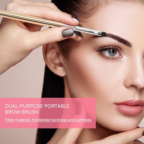 Unaone Eyebrow Brush - 2 PCS Professional Dual-Ended Angled Eye Brow Brush Applicator For Shaping and Filling Brows Lashes Eyeliner