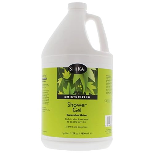 ShiKai Daily Moisturizing Shower Gel (Cucumber Melon, 1 Gallon) | Gentle Formula | with Aloe Vera & Oatmeal for Soft, Healthy Skin | Dry Skin Relief