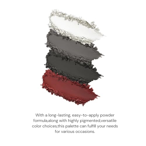 Flower Knows Swan Ballet Six-Color Makeup Palette,Black Red Eyeshadow with 4 Matte + 2 Shimmer Shades,Blendable Smooth Cute Eye Makeup,0.23 Oz(02 Black Swan)