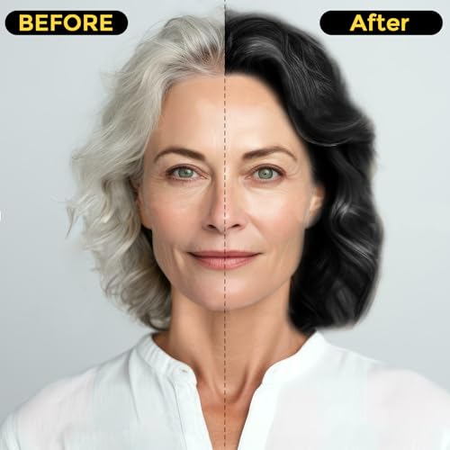 Hair Dye Shampoo 3 in 1 for Gray Hair, Herbal Ingredients Natural Shampoo Hair Dye for Women Men (Black)