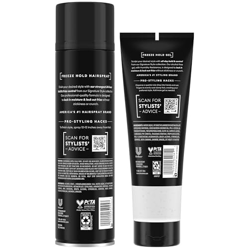 TRESemme Freeze Hold Hairspray + Sculpting Hair Gel, Alcohol-Free ??Anti-Humidity, 24H Frizz Control