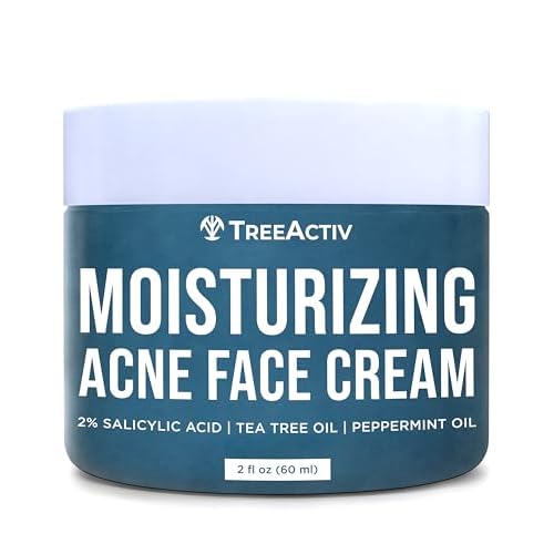 TreeActiv Acne Cream Original Formula, 2 fl oz, 2% Salicylic Acid Face Moisturizer for Oily Skin, Skin Care Acne Formula for Cystic Acne Treatment, Hydrating Face Moisturizer for Acne Prone Skin