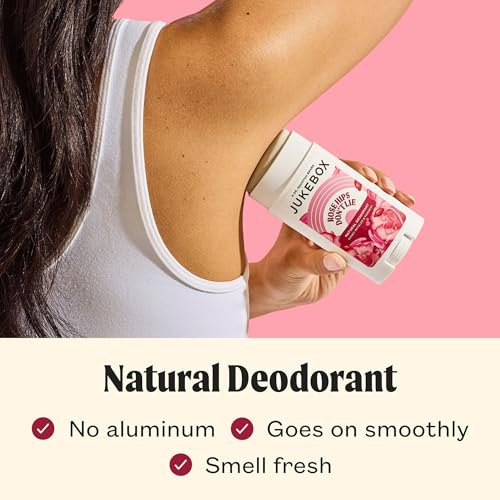 JUKEBOX Natural Deodorant for Women?Rose Hips Don't Lie Scent-Aluminum-Free, No Baking Soda, No Harsh Chemicals, Odor Blocking Technology, Rose, Praline, Lemon Zest-a Dr. Squatch Brand-2.65oz