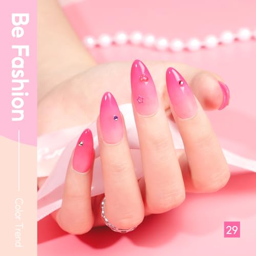 PEACECOLOR Gel Nail Polish Set 40PCs,Fall Gel Polish Kit 35 Colors White Nude Neutral Brown Pink Red with 5Pcs Glossy/Matte/Glitter Top Base Coat Soak Off Nail Art Gifts for Women