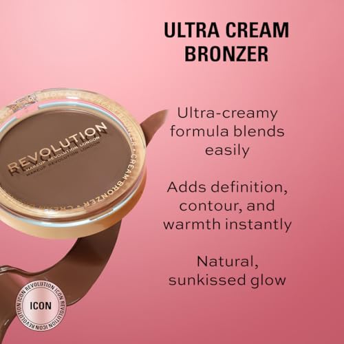 Revolution, Ultra Cream Face Bronzer, Buildable & Blendable Cream Contour, Vegan & Cruelty-Free, Light, 0.24 oz