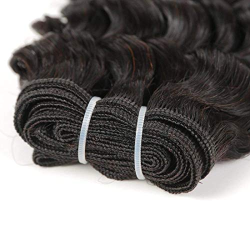 Brazilian Body Wave/Water Wave/Deep Wave/Funmi/Human Hair Bundles Unprocessed Human Hair Natural Black(Deep Wave, 14" 4 Bundles)