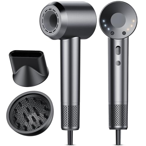 Hair Dryer, 160000 RPM Professional High Speed Ionic Blow Dryer 500 Million Negative Ions & Heat-Control & Low Noise Hairdryer for Faster Drying All Hair Types, No Heat Damage, Travel with Diffuser
