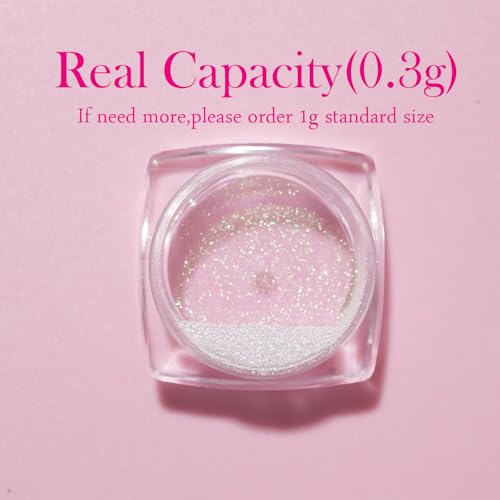 Pretty Diva 0.3g Mermaid Unicorn Chrome Nail Powder, Aurora Iridescent Chrome Powders for Nails, Mermaid Powder for Nails Chrome Mica Powder Manicure Pigment (Unicorn, 0.3g)