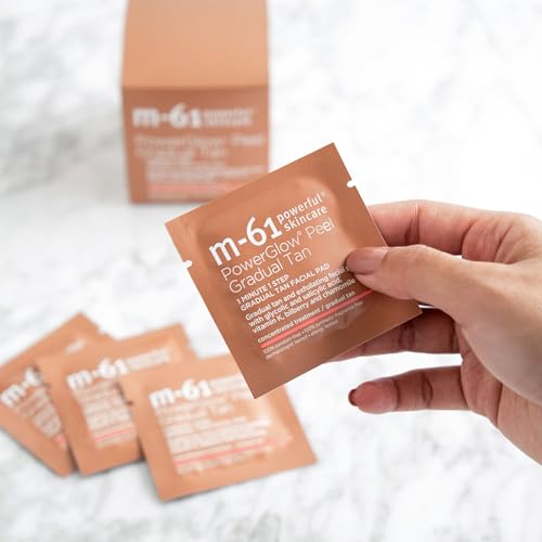 m-61 PowerGlow Peel Gradual Tan | Exfoliating Facial Peel, Build A Streak-Free Radiant Glow