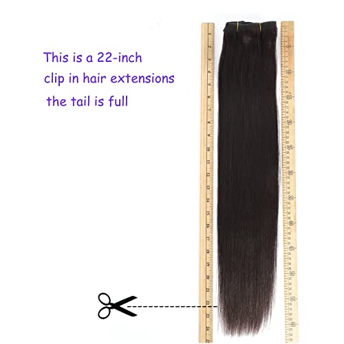 Clip in Hair Extensions Real Human Hair 9pcs 130g Natural Color Hair Extensions Straight Natural Soft Thick Remy Extensions Straight Clip in hair extensions human hair 22inch Natural Color
