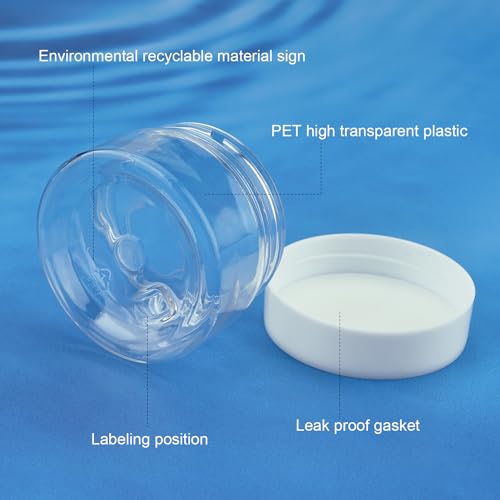 Cosywell Travel Cream Jars for Toiletries TSA Approved 0.7oz 4 Pack Refillable Cosmetic Containers Leak-proof Plastic Travel Size Containers with Lid for Lotion Makeup Cosmetics ( Clear)
