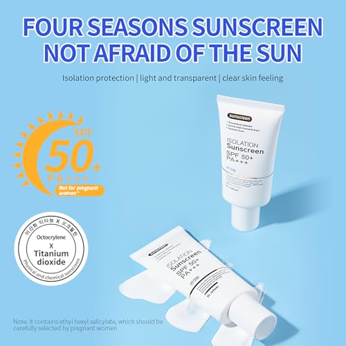 DEleventh Korean Brand SPF 50+ PA+++ Sunscreen Cream 50g / Aqueous and Non-Greasy, Effectively Blocks Daily UV Damage and Protects Facial Skin, Neck & Arms