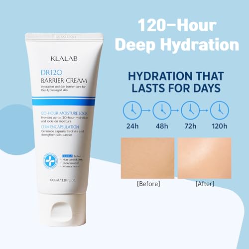 DR120 Barrier Cream ? 120-Hour Hydration with 5 Ceramides & Hyaluronic Acid ? Fragrance-Free Moisturizer for Sensitive Skin ? Clinically Tested, Non-Comedogenic, 3.4oz