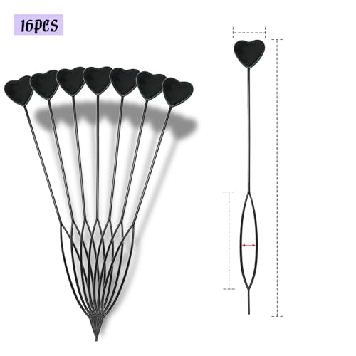 16PCS Quick Topsy Tail Hair Beader Kit ? Automatic Bead Loading Tool, Braiding Loop Threader, Ponytail Maker for Girls Kids Hair Styling and Plait Accessories (black)